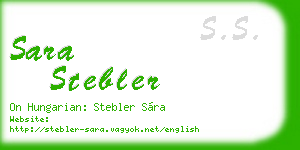 sara stebler business card